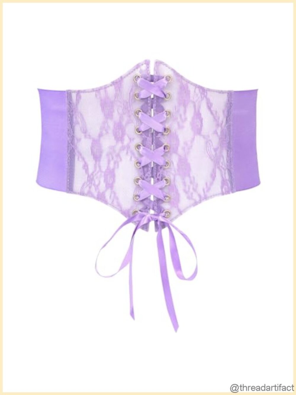 Women Lace-up Corset Waist Belt Transparent PVC Lace Crochet Petal Elastic Wide